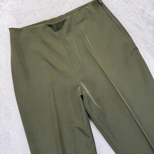 Vintage LIOR Pants Womens 4 Classic Straight Slit Hem Side Zip Green France Made